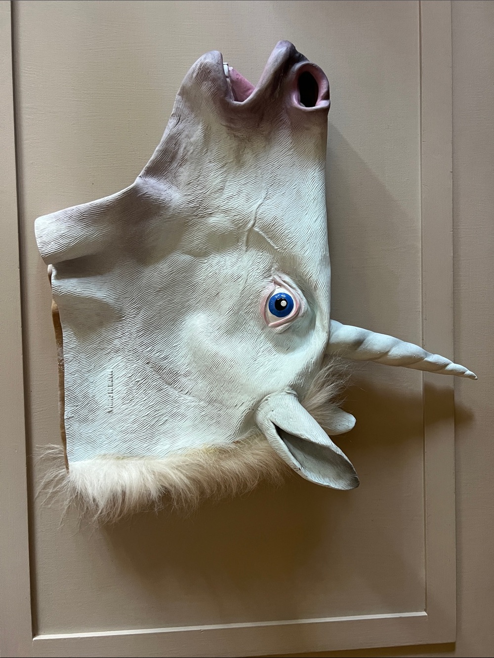 Adult Unicorn Costume Mask - Cream Unicorn Head